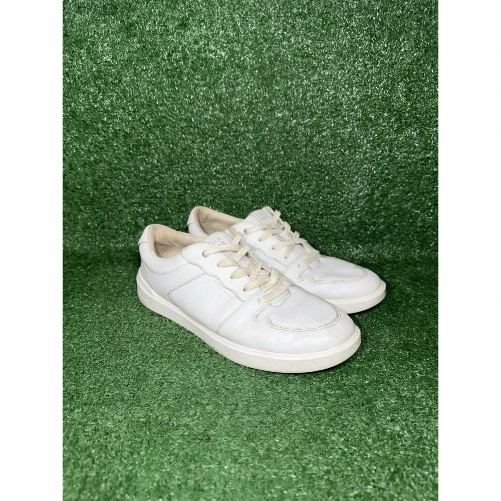 COLE HAAN Cross Court Womens Size 8.5 B White Leather Casual‎ Shoes Sneakers